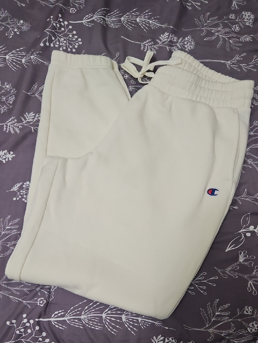 Champion Cream Off-White Women's Fleece Joggers Size Large